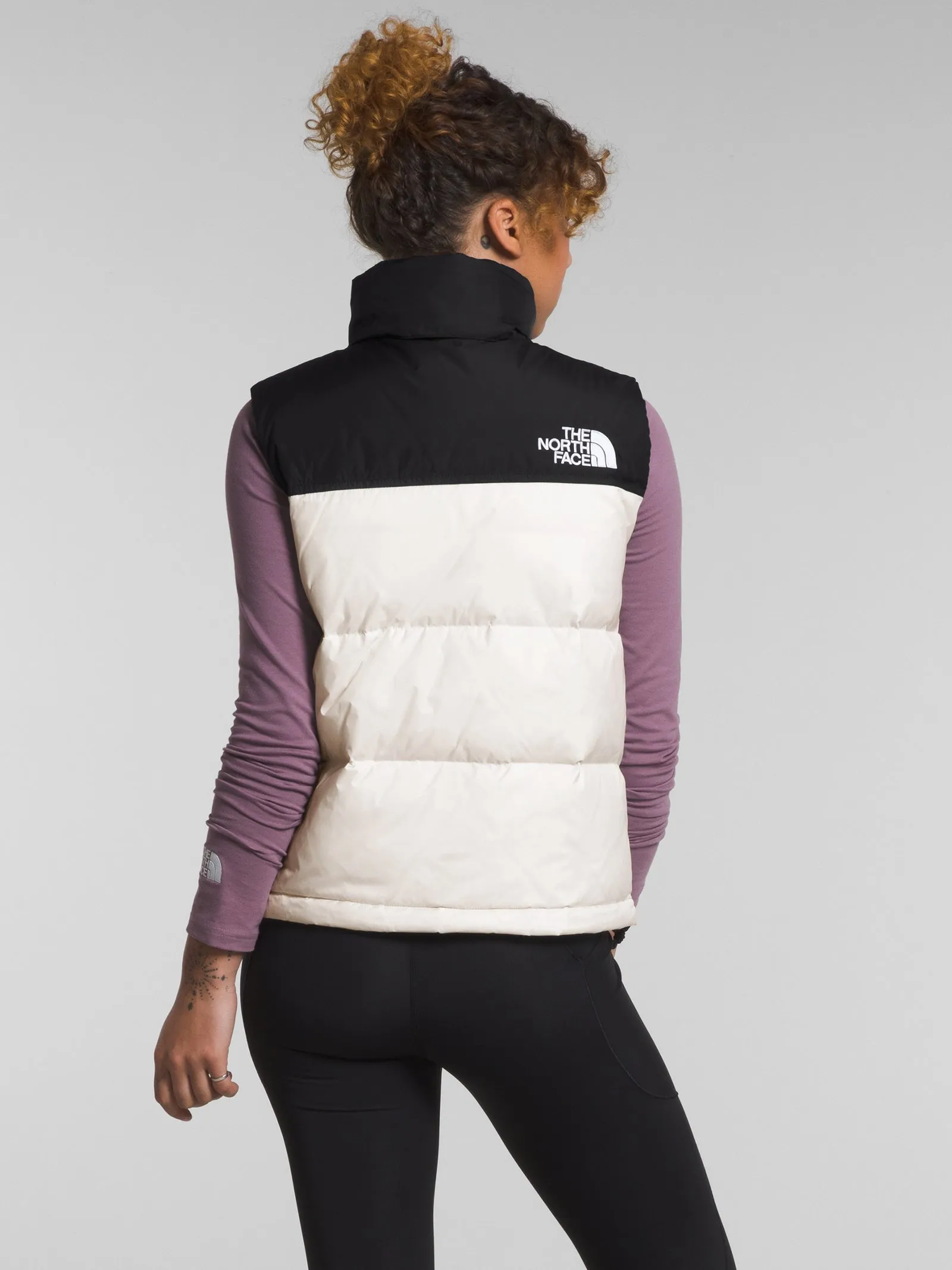 1996 Retro Nuptse Vest in Gardenia White & TNF Black