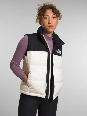 1996 Retro Nuptse Vest in Gardenia White & TNF Black