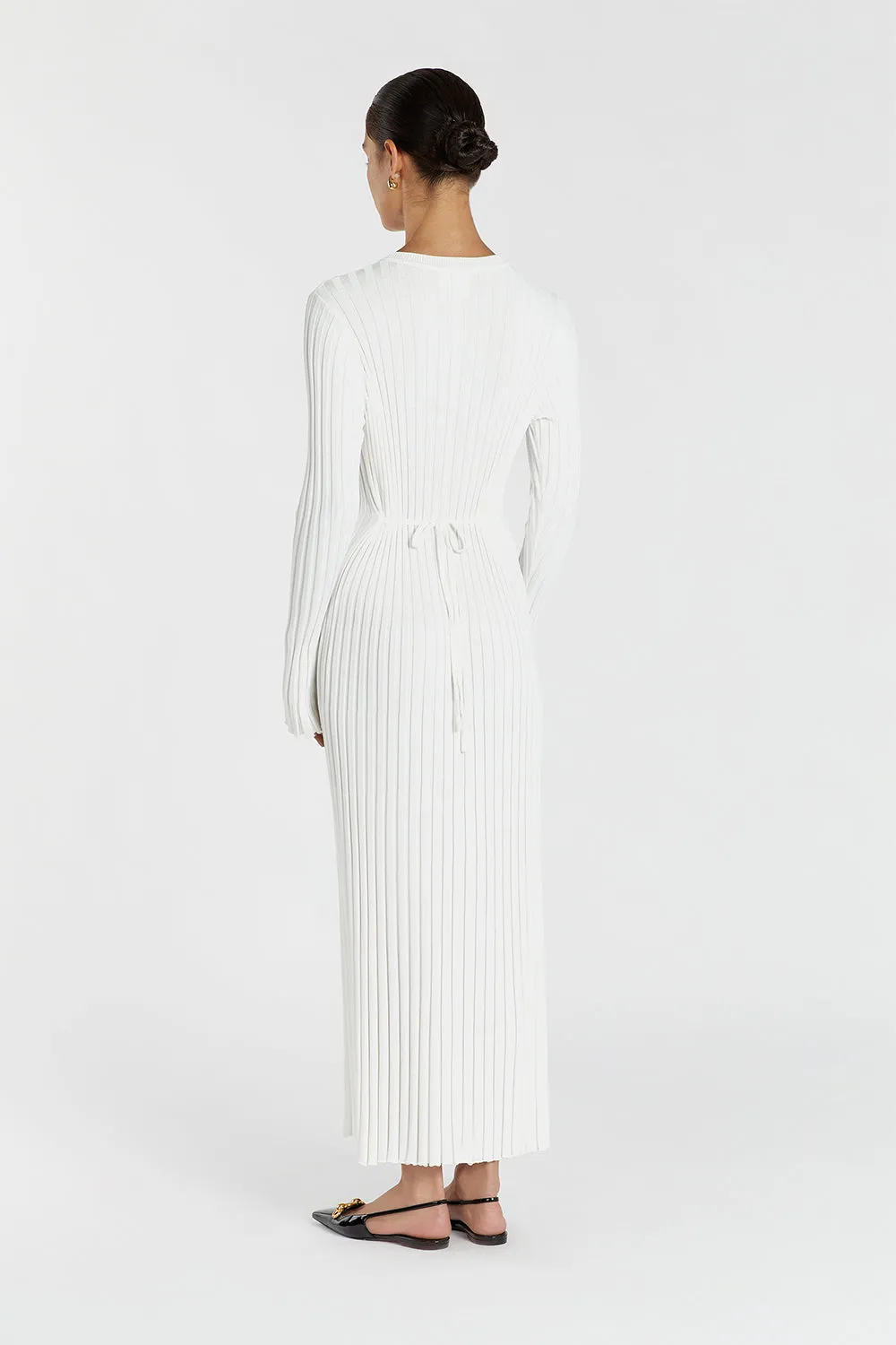 ADA OFF WHITE LONG SLEEVE MIDI DRESS