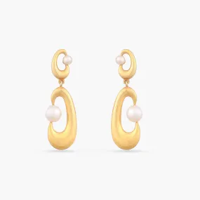 Alia Pearl Oval drop Silver Earrings