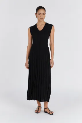 ASTRID BLACK SCOOP MIDI DRESS