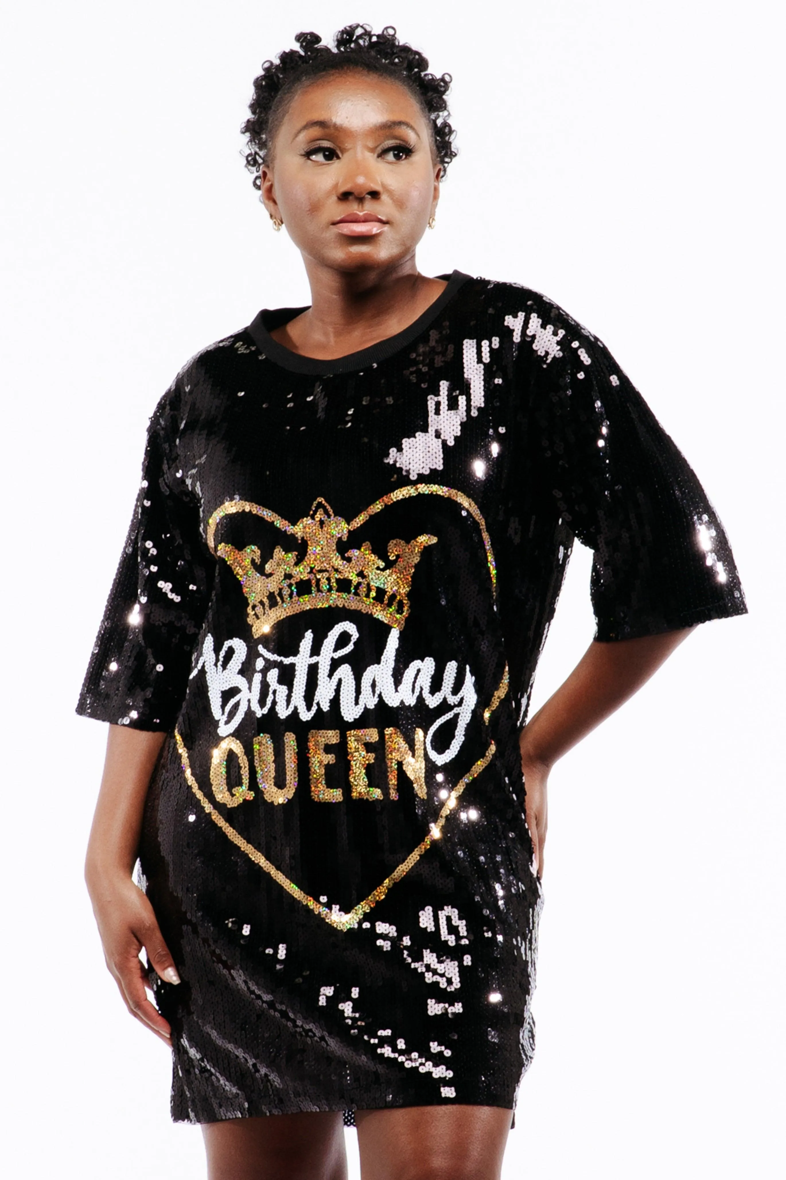 Birthday Queen Heart Sequin Dress