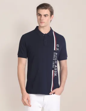 Brand Print Cotton Polo Shirt