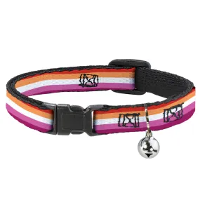 Cat Collar Breakaway - Flag Lesbian Five Stripe Oranges White Pinks by Buckle-Down