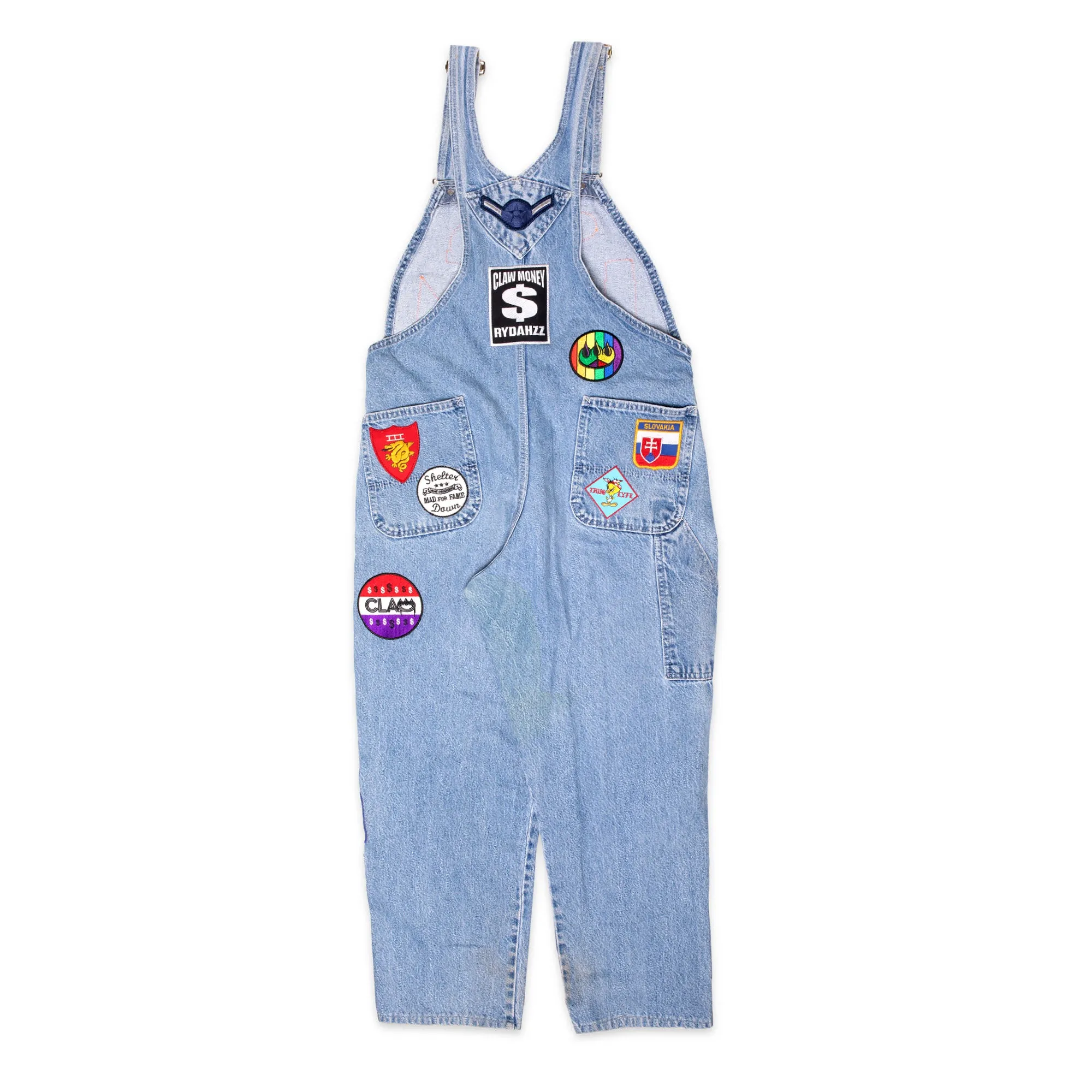 Claw$ Denim Patch Overalls