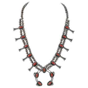 Coral Squash Blossom Necklace | Old Pawn