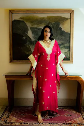 Crimson Gota Embroidered Kaftan