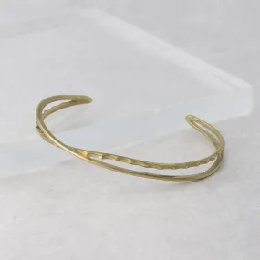 Cross Brass Open Bangle