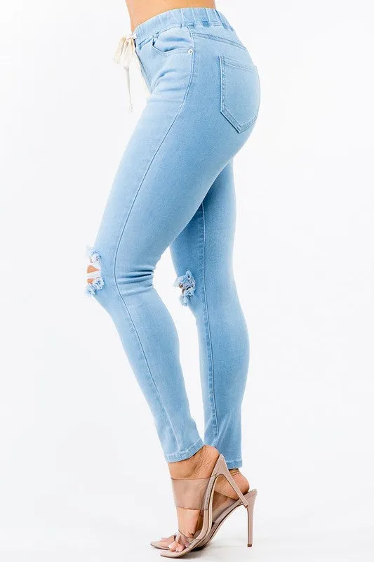 **CURVY GIRL ** BANDED HIGH WAIST SKINNY JEANS