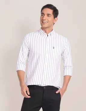 Cutaway Collar Vertical Stripe Shirt