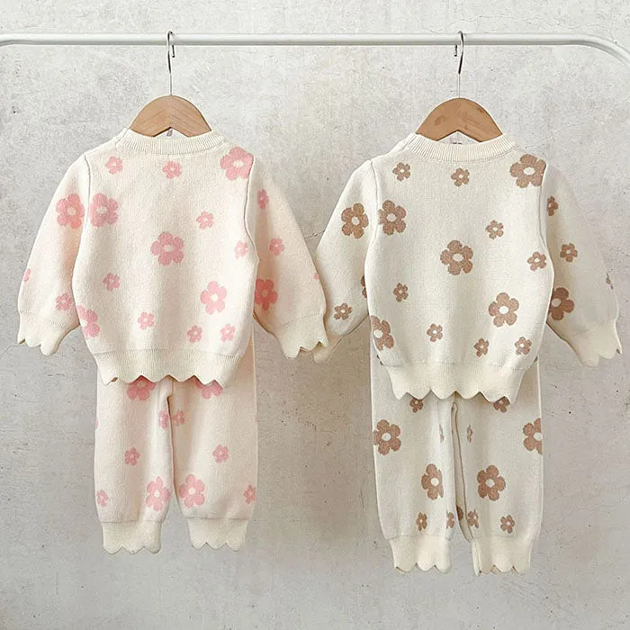 Daisy Knit & Pants Set - Pink