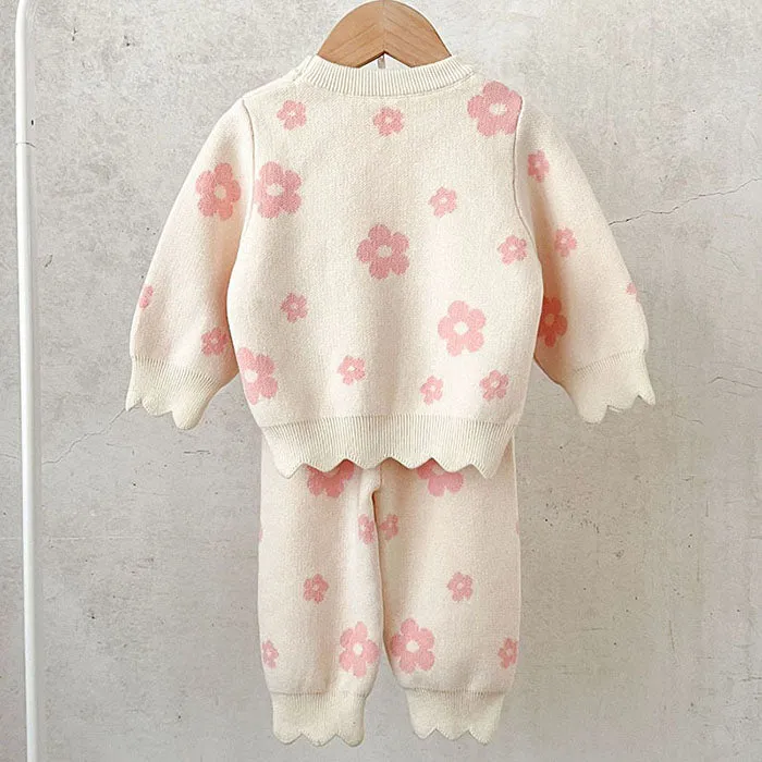 Daisy Knit & Pants Set - Pink