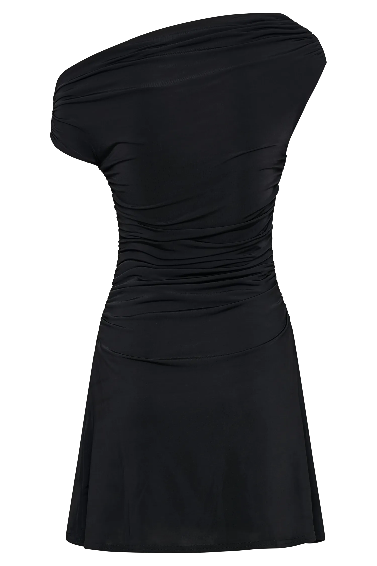 Dakoda Slinky Off Shoulder Mini Dress - Black