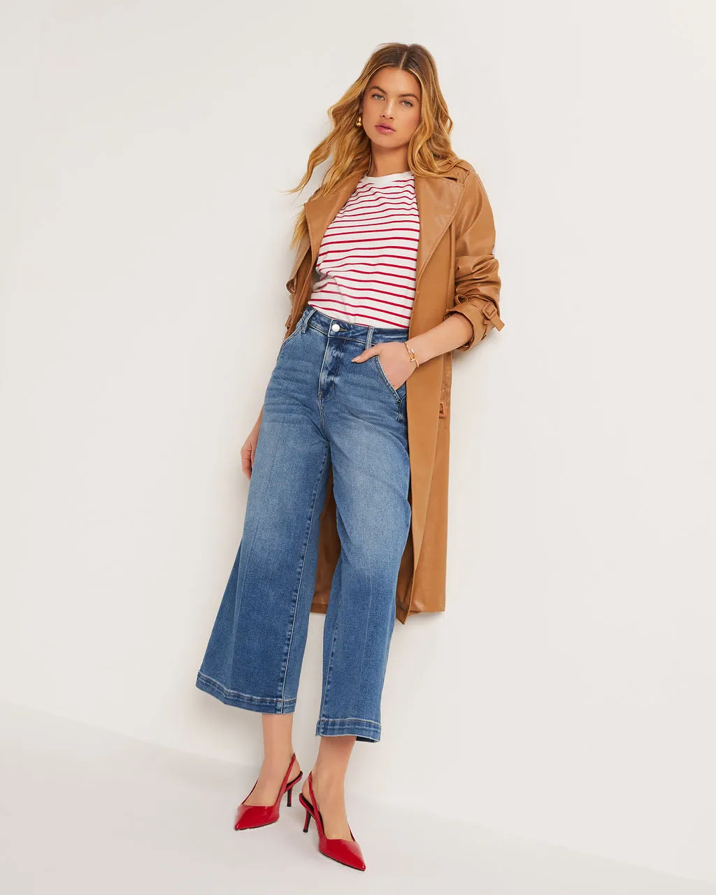 Drew Cropped Wide Leg Jeans