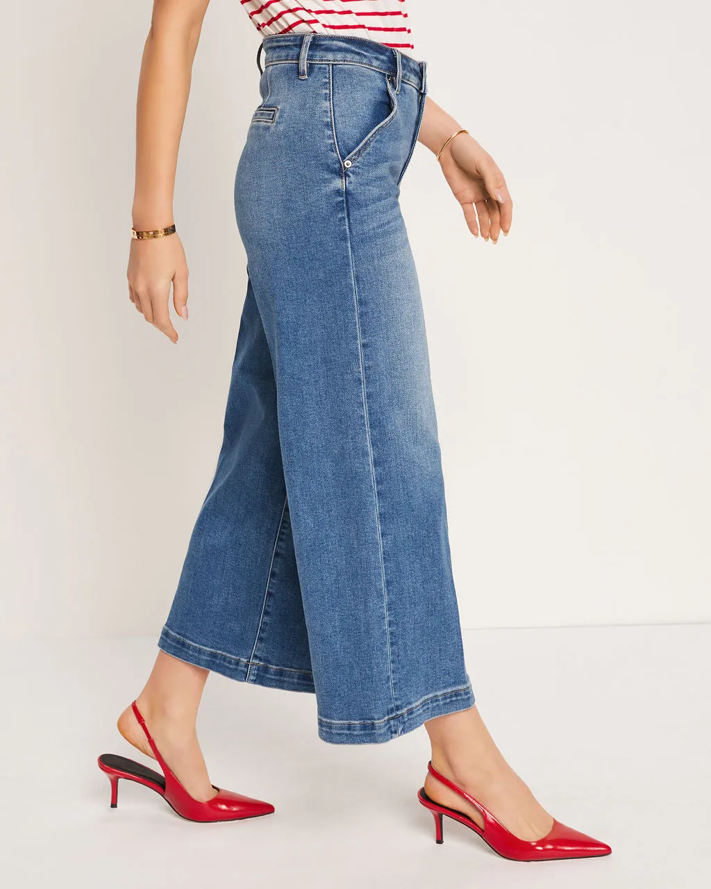 Drew Cropped Wide Leg Jeans