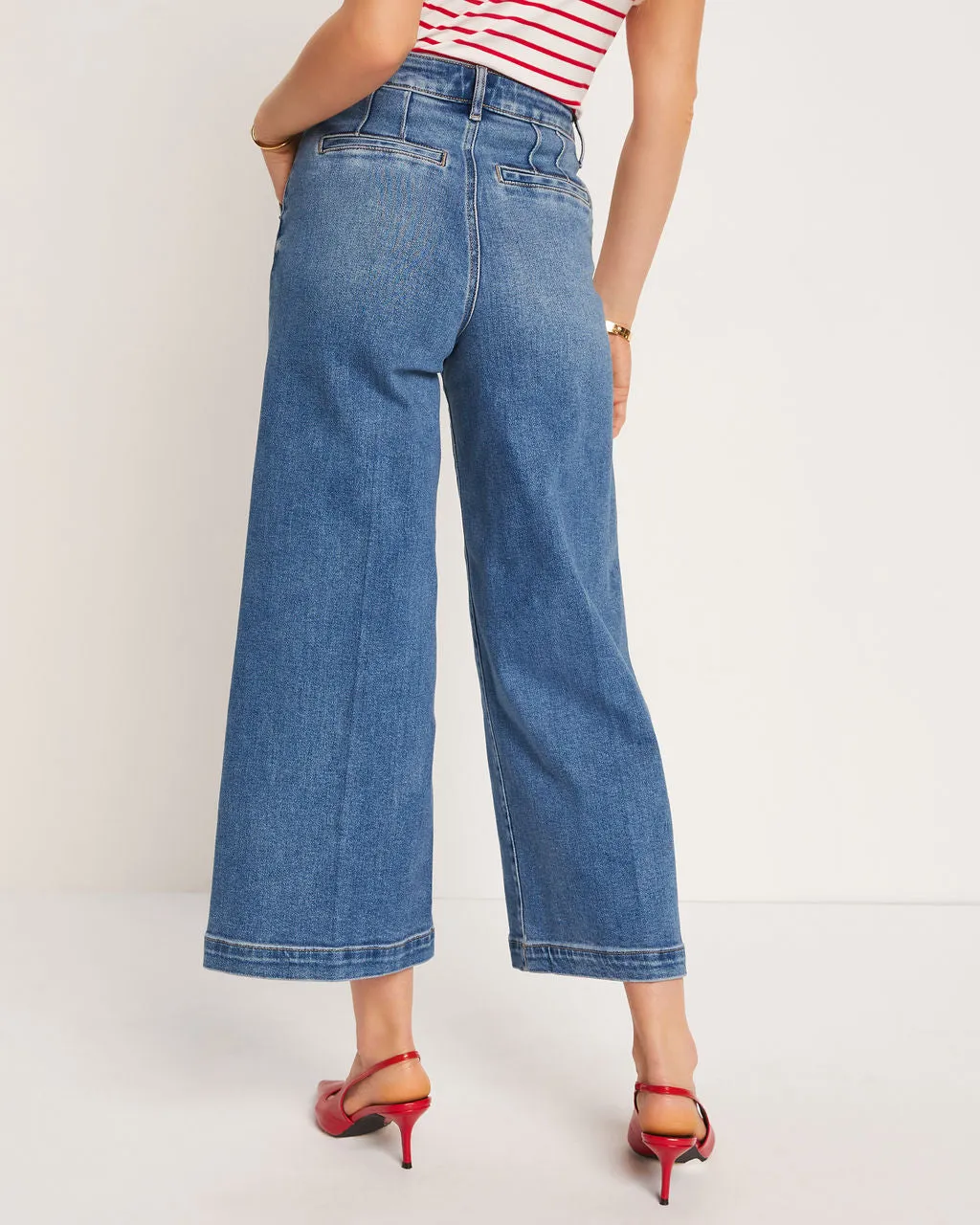 Drew Cropped Wide Leg Jeans