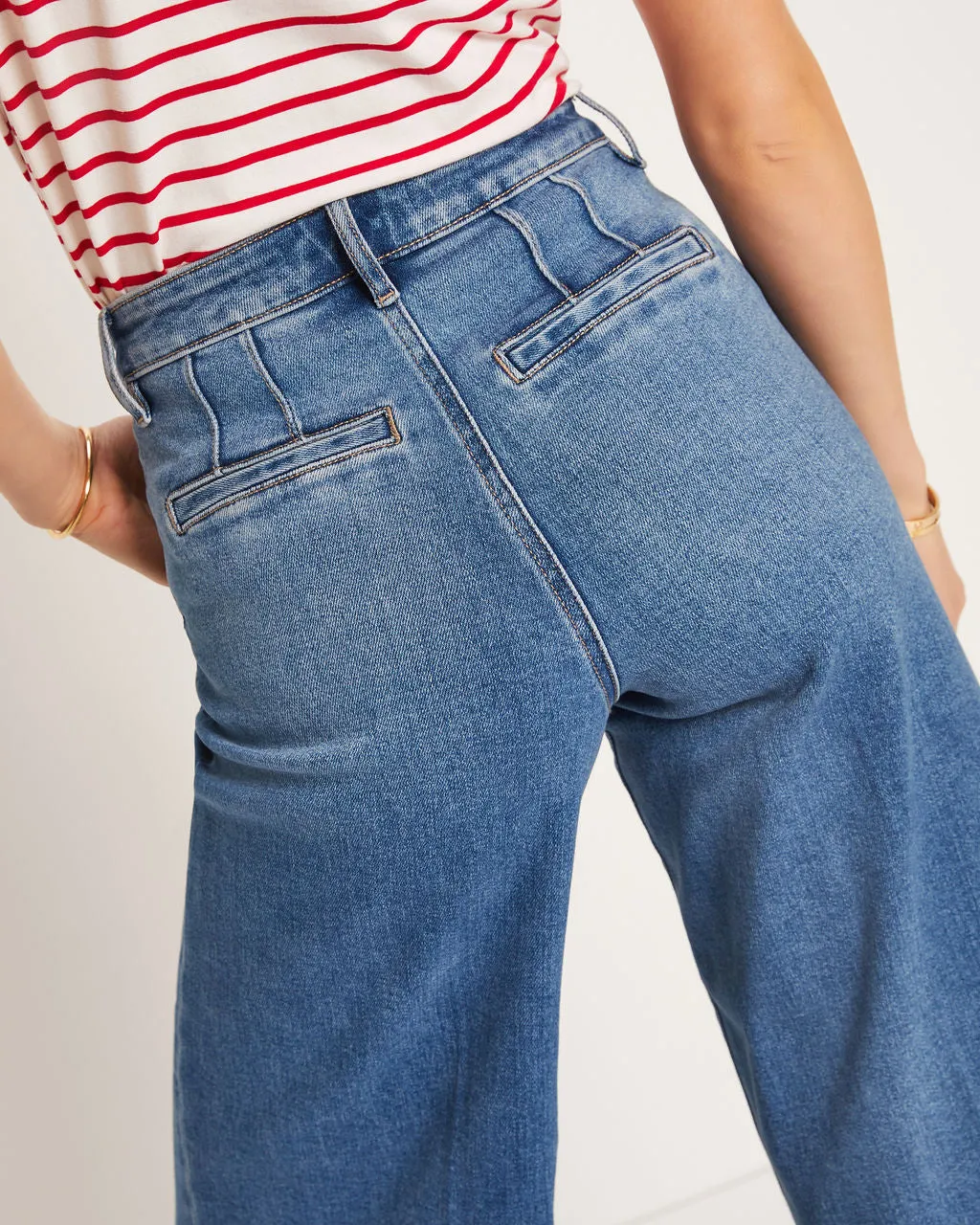 Drew Cropped Wide Leg Jeans