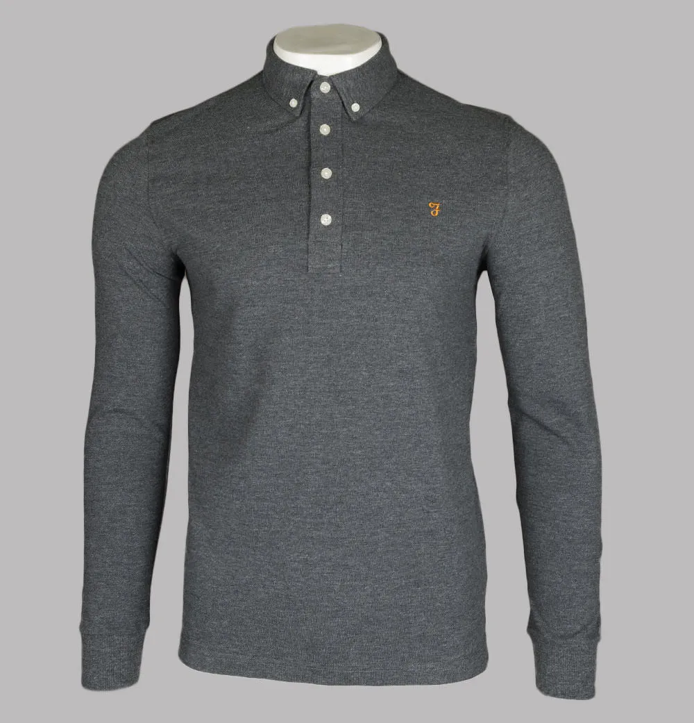 Farah Ricky LS Polo Shirt Farah Grey Marl