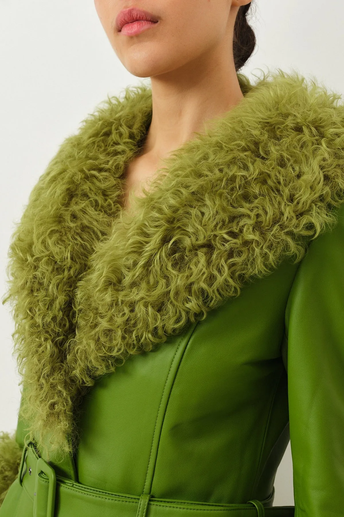 Foxy Shearling Coat — Forest