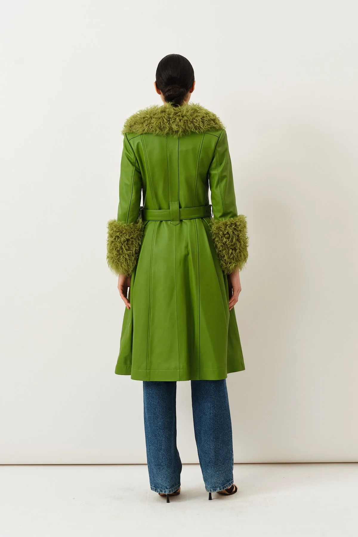 Foxy Shearling Coat — Forest