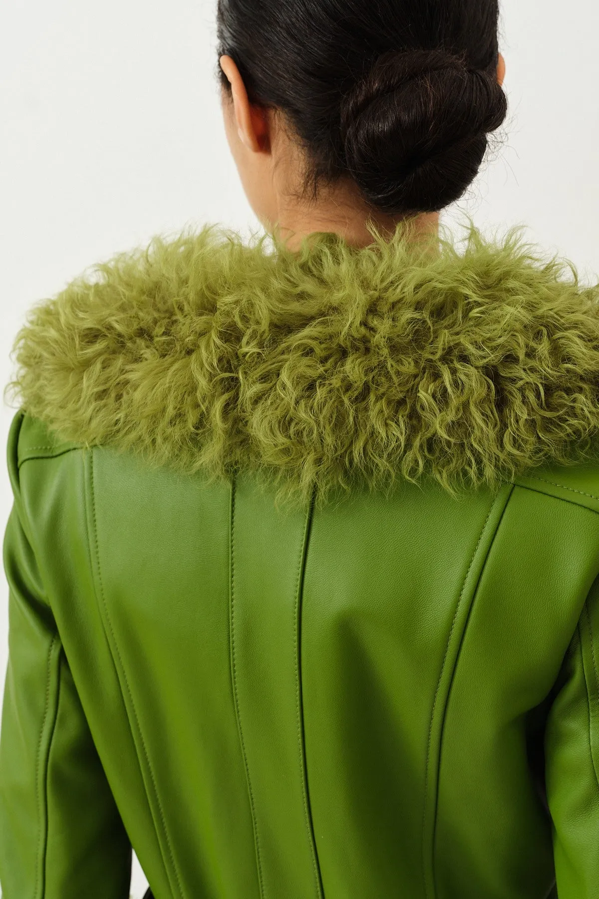 Foxy Shearling Coat — Forest