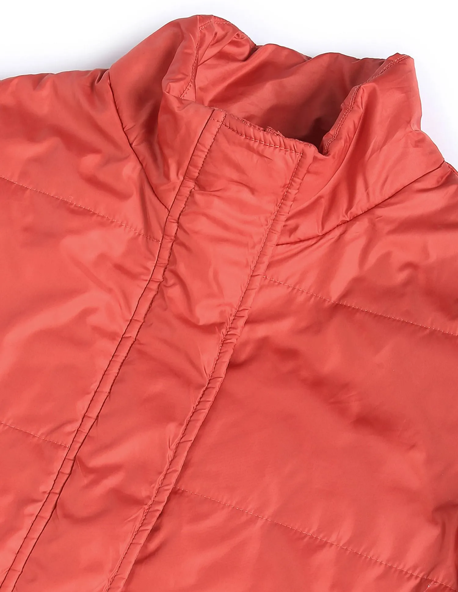 High Neck Solid Padded Jacket