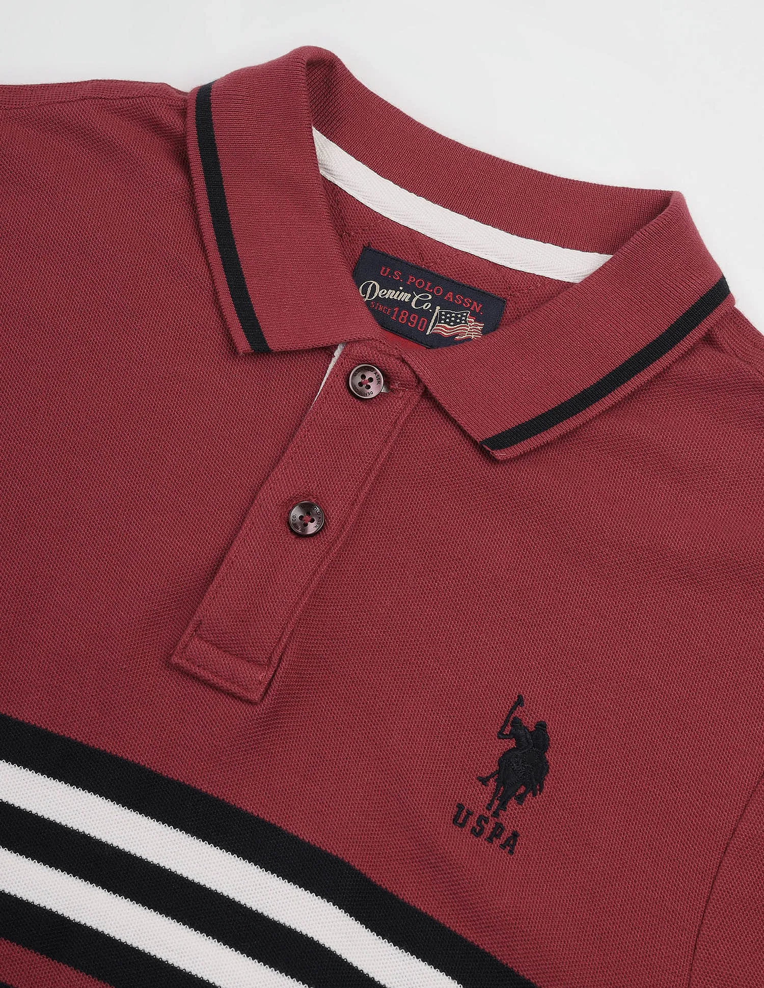 Horizontal Stripe Pique Polo Shirt