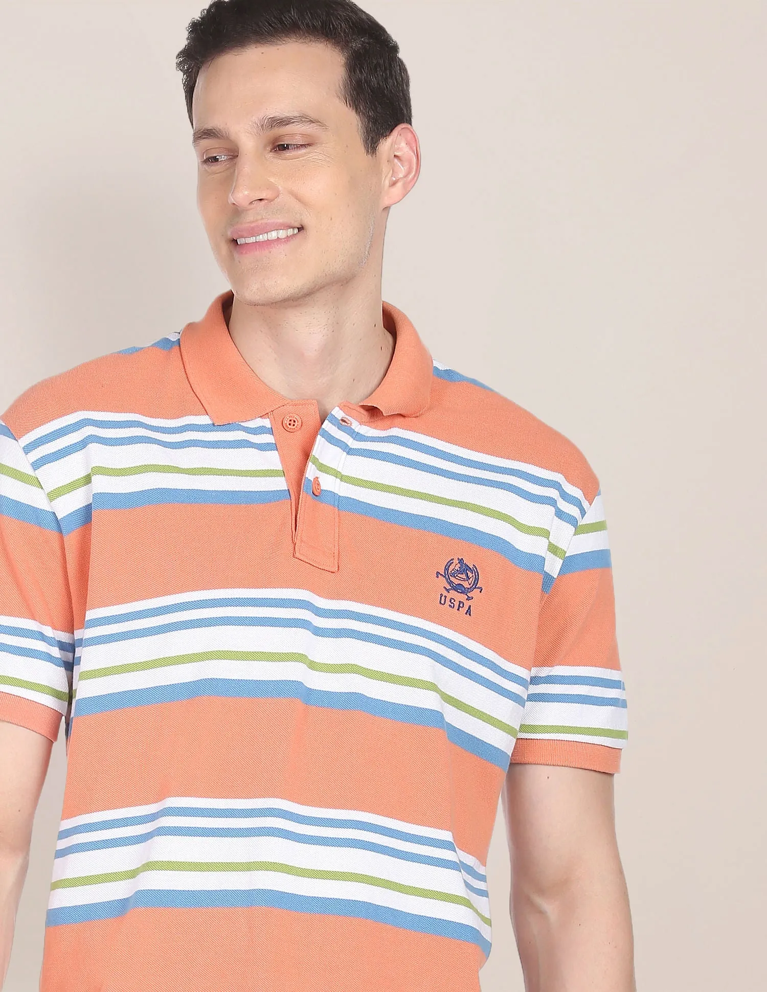 Horizontal Stripe Polo Shirt