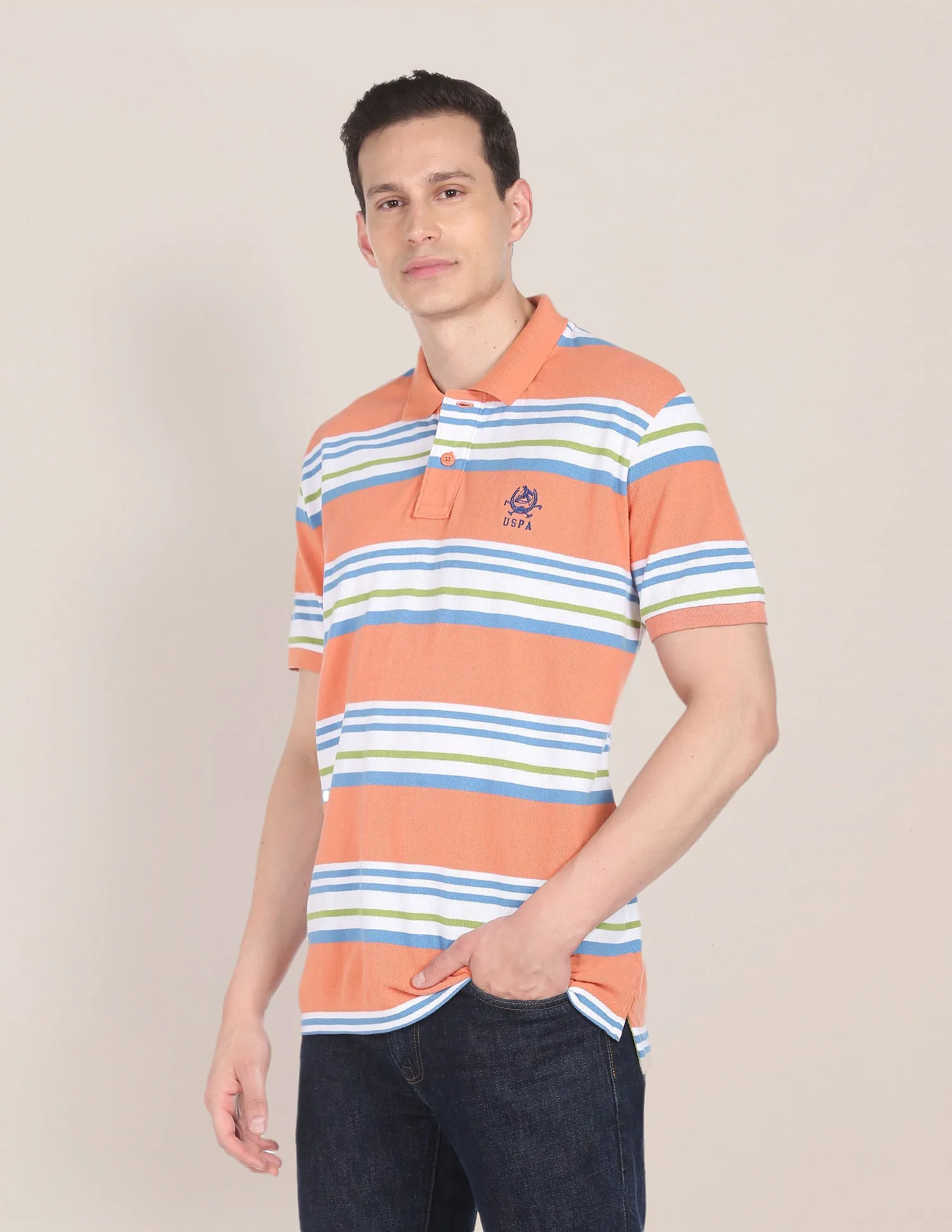 Horizontal Stripe Polo Shirt