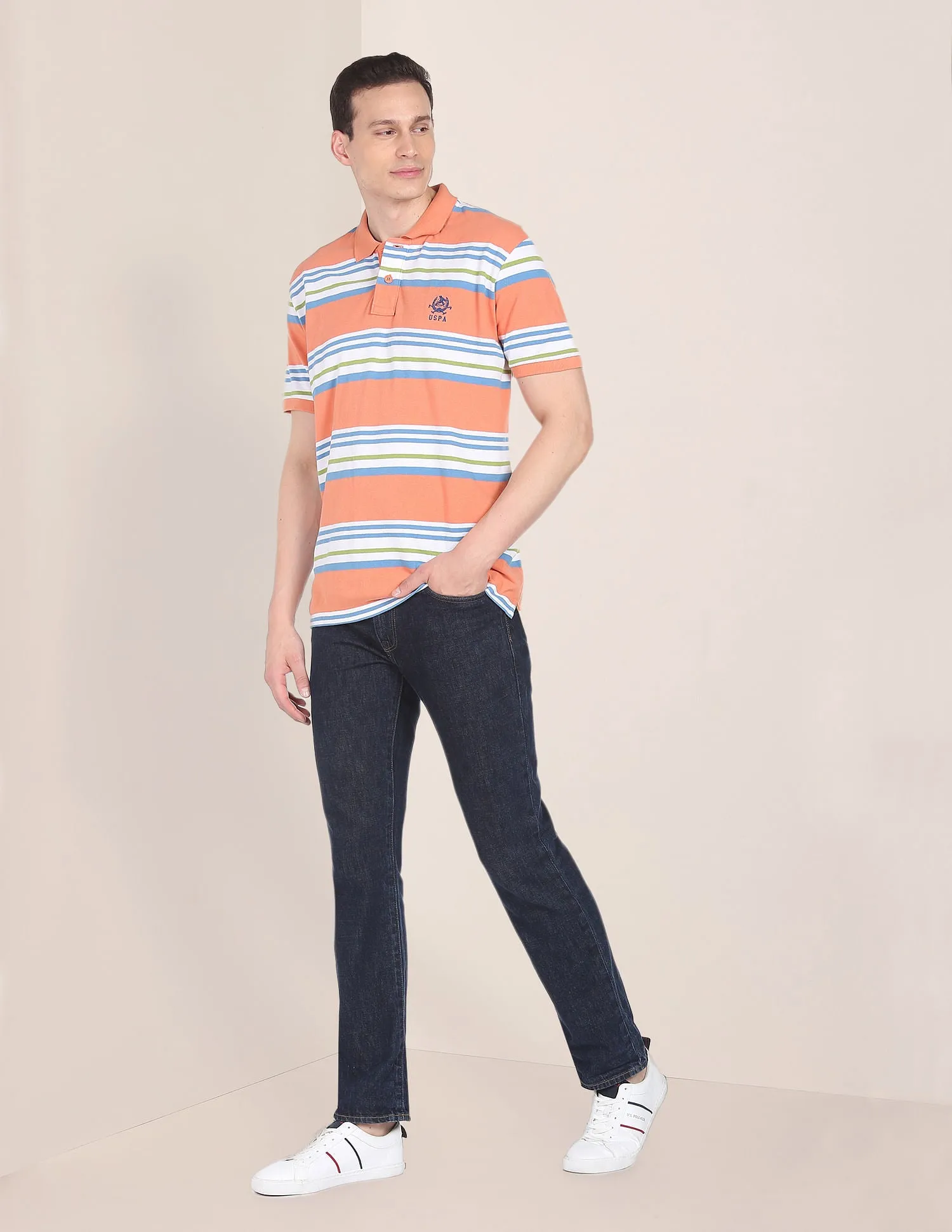 Horizontal Stripe Polo Shirt