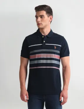 Horizontal Stripe Yarn Dyed Polo Shirt