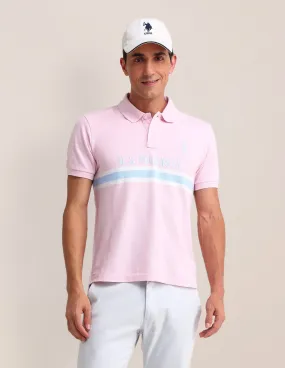 Horizontal Striped Cotton Polo Shirt