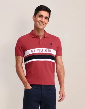 Horizontal Striped Cotton Polo Shirt