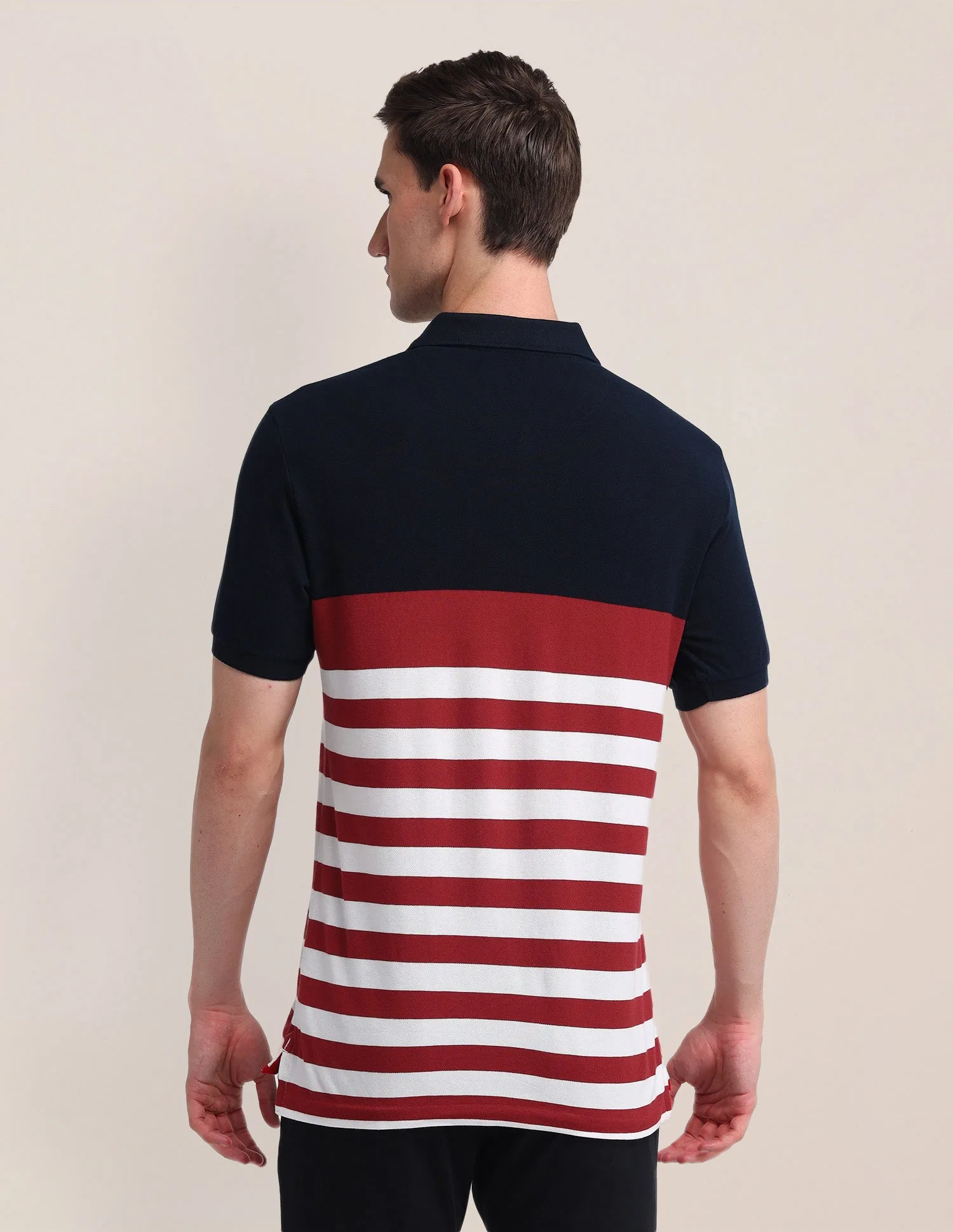 Horizontal Striped Slim Fit Polo Shirt