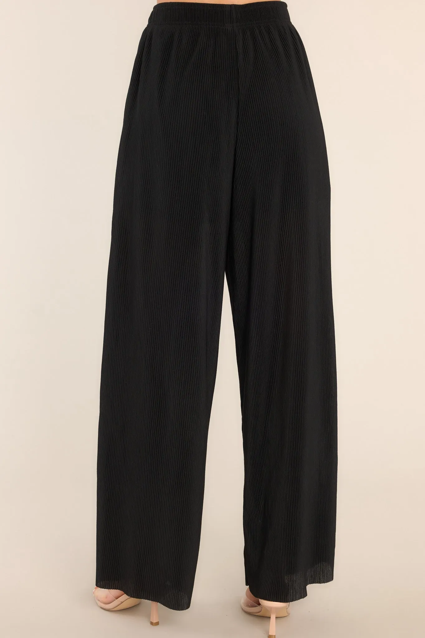 It's Your Life Black Ribbed Wide Leg Pants