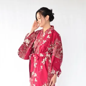 Japanese Kimono Women's Cotton Cherry blossoms