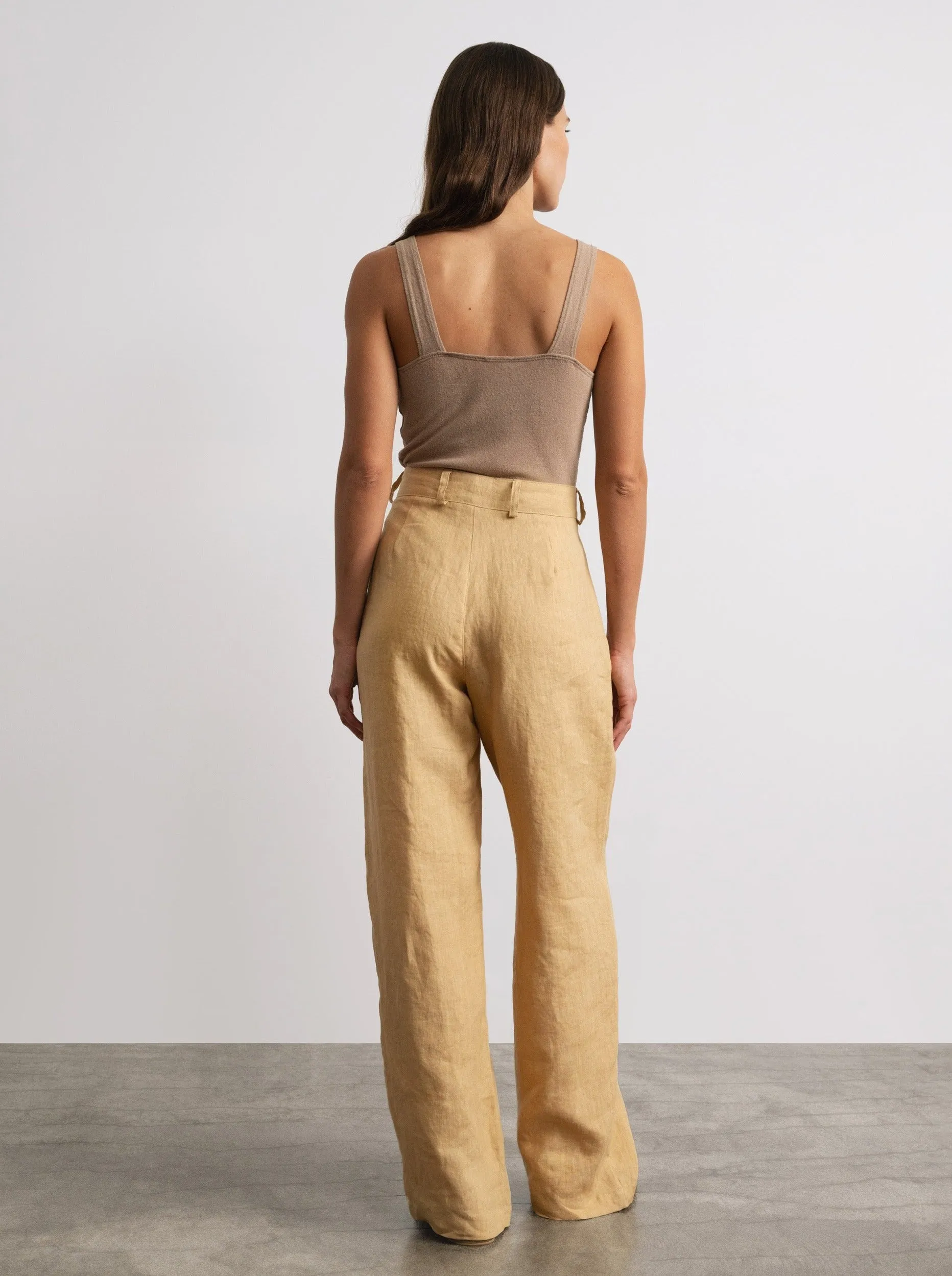 Linen Trouser, Laundered Linen, Hay