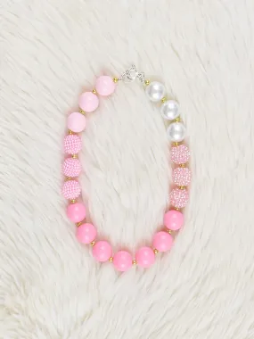 Pink & Pearl Sparkle Bubblegum Necklace