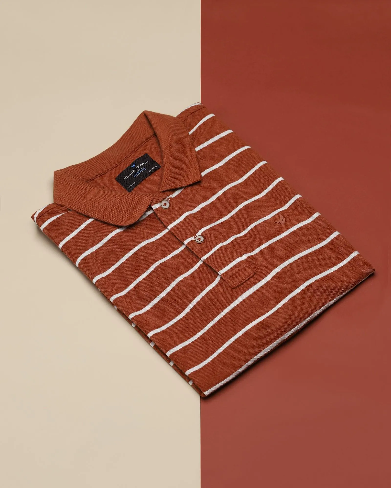 Polo Brown Striped T-Shirt - Striper