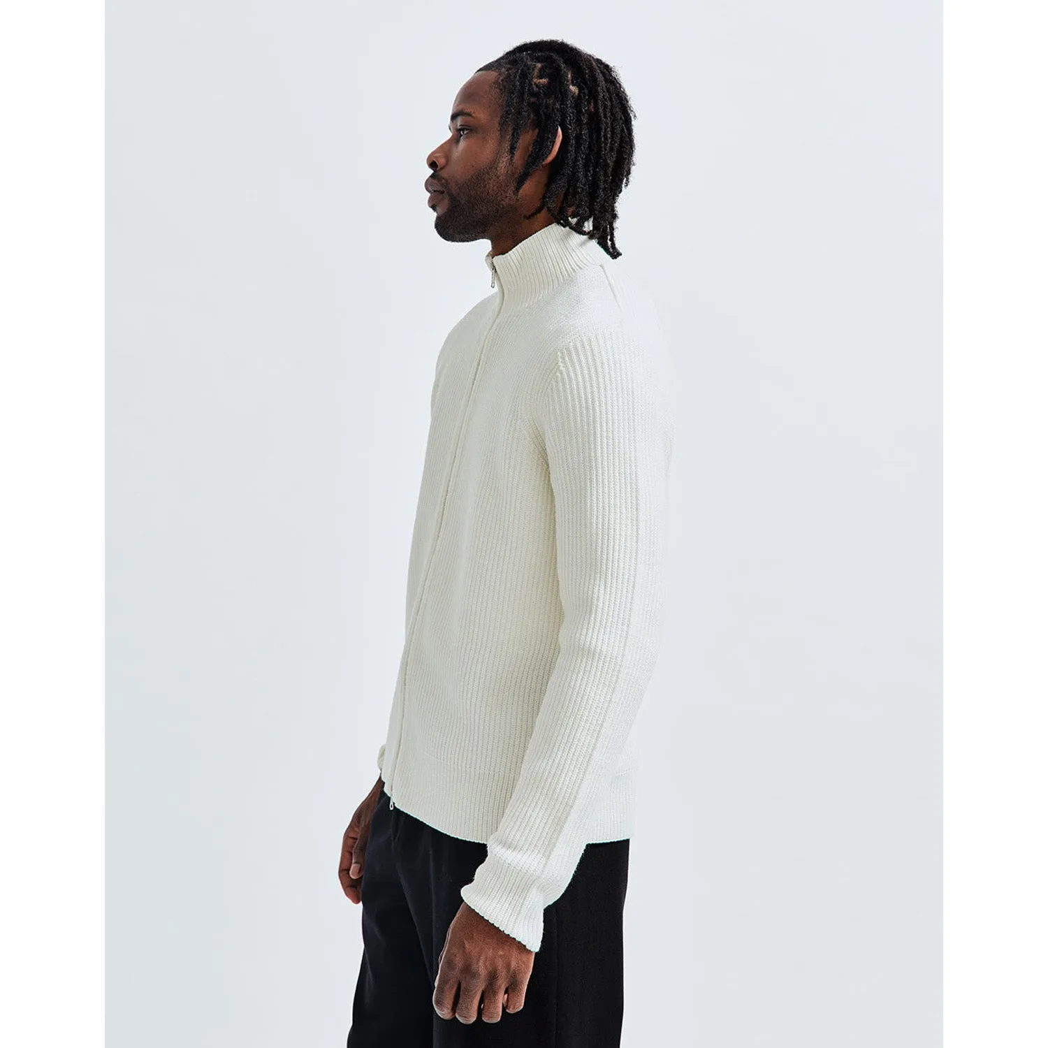 Reigning Champ Men Knit Vinnie Track Jacket Ivory RC-6031-IVO