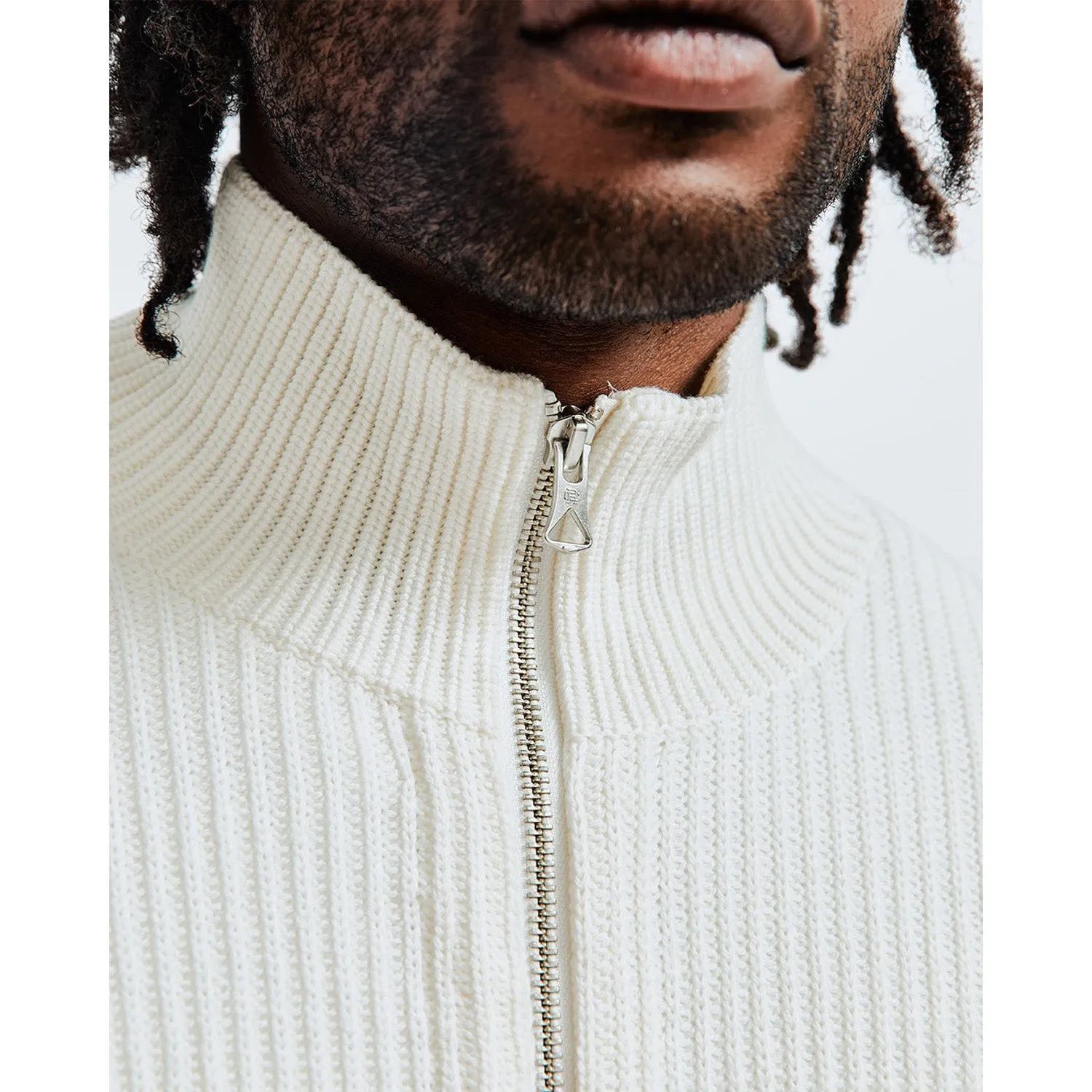 Reigning Champ Men Knit Vinnie Track Jacket Ivory RC-6031-IVO