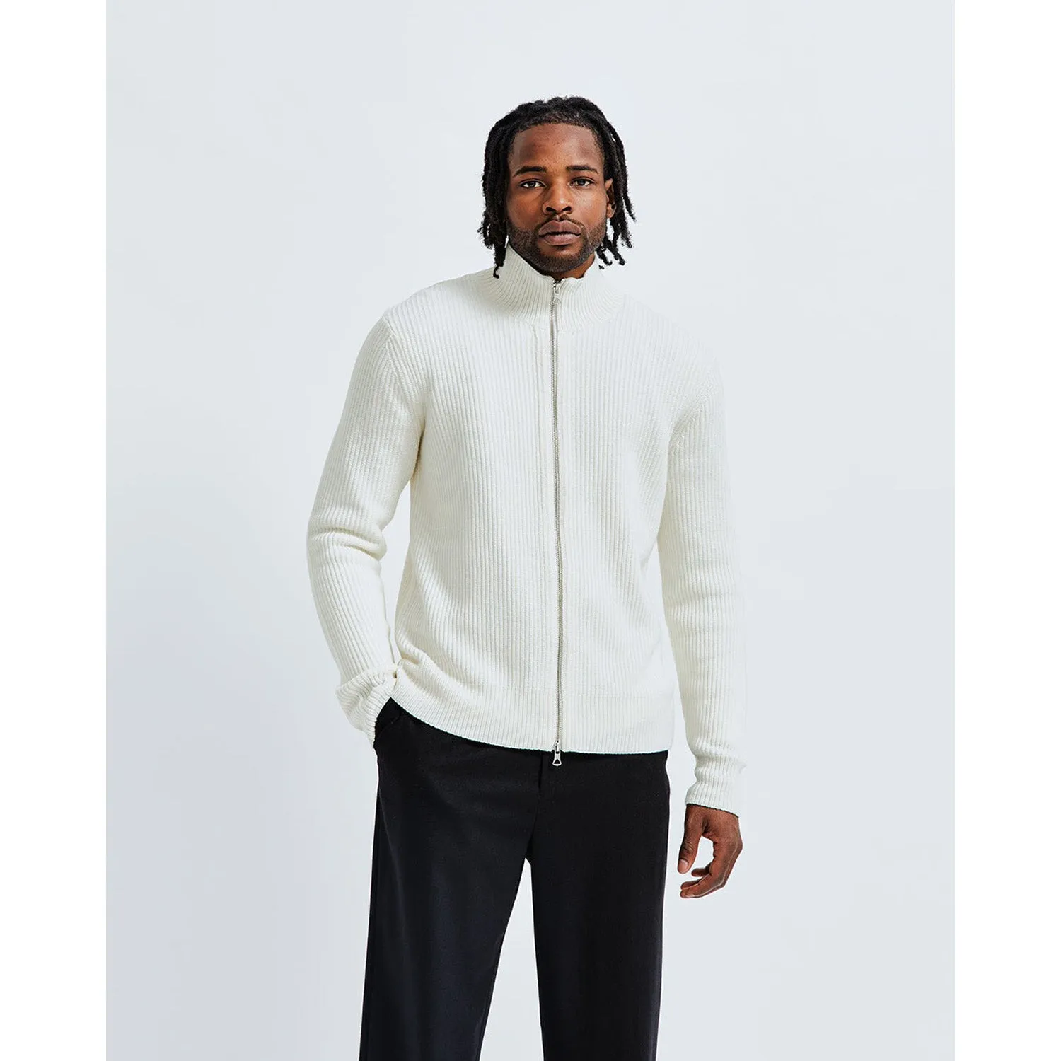 Reigning Champ Men Knit Vinnie Track Jacket Ivory RC-6031-IVO