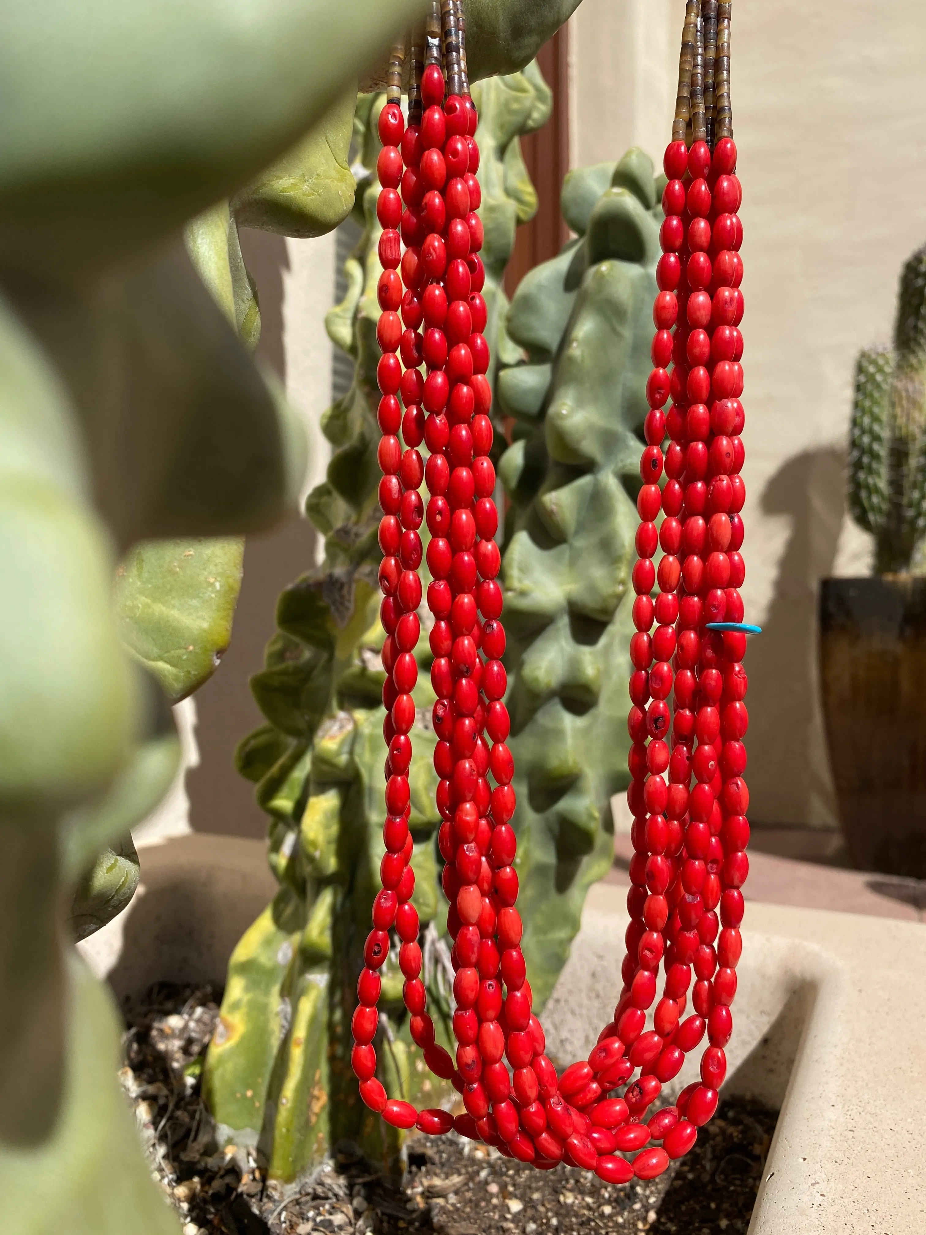 Santo Domingo Coral Heishi Necklace