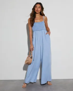 Shelly Smocked Wide Leg Jumpsuit