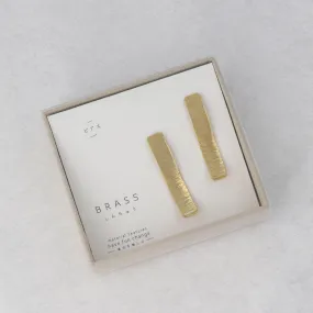 Textured Rectangle Brass Earrings