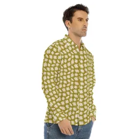 Vintage 70s style shirt, Green Floral Shirt Men, 70s clothing Men, Retro Shirt Men, Hippie Shirt Men, 70s Shirt Men, 70s inspired shirt