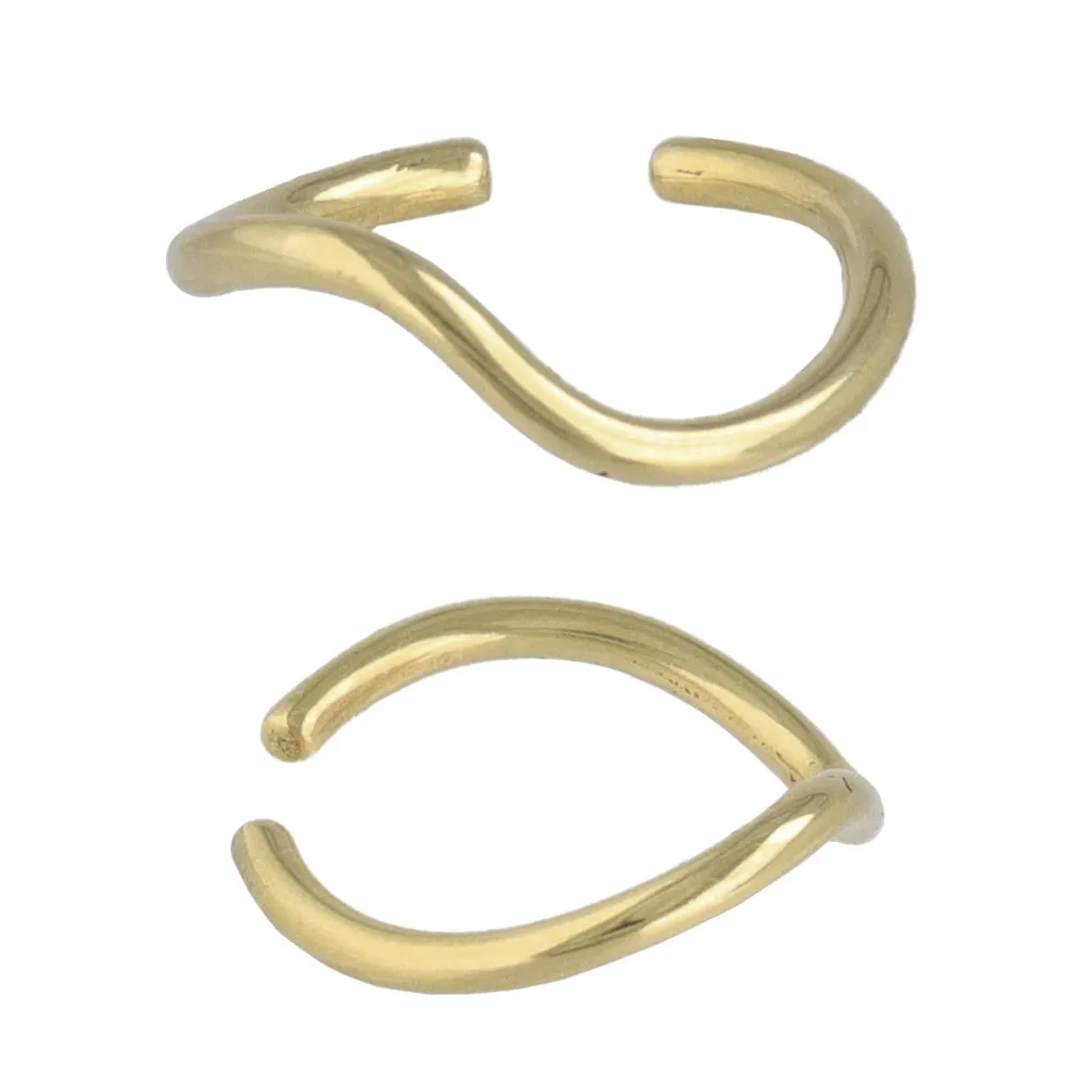 Wave Brass Open Ring