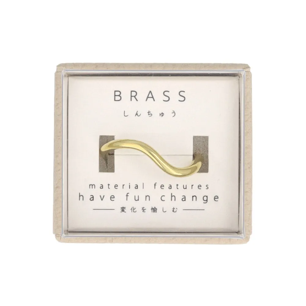 Wave Brass Open Ring