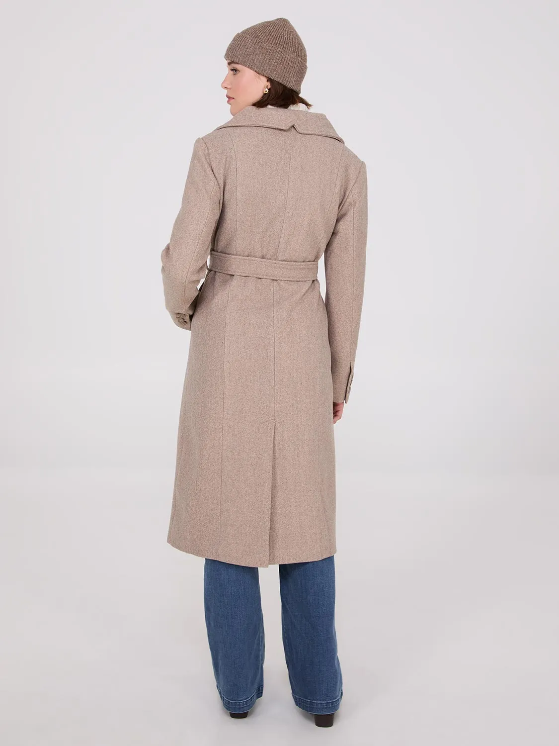 Wide Lapel Wrap Coat