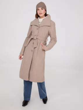 Wide Lapel Wrap Coat